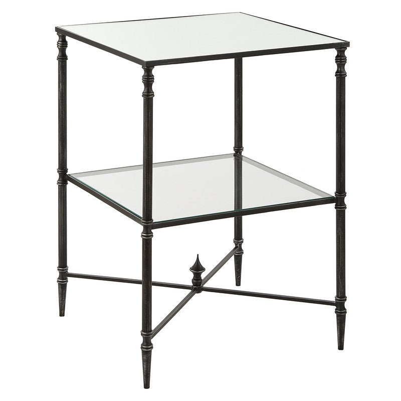 Henzler 45 W x 66 H x 45 D Black Square End Table with Mirror Top Accent & End Tables| Uttermost