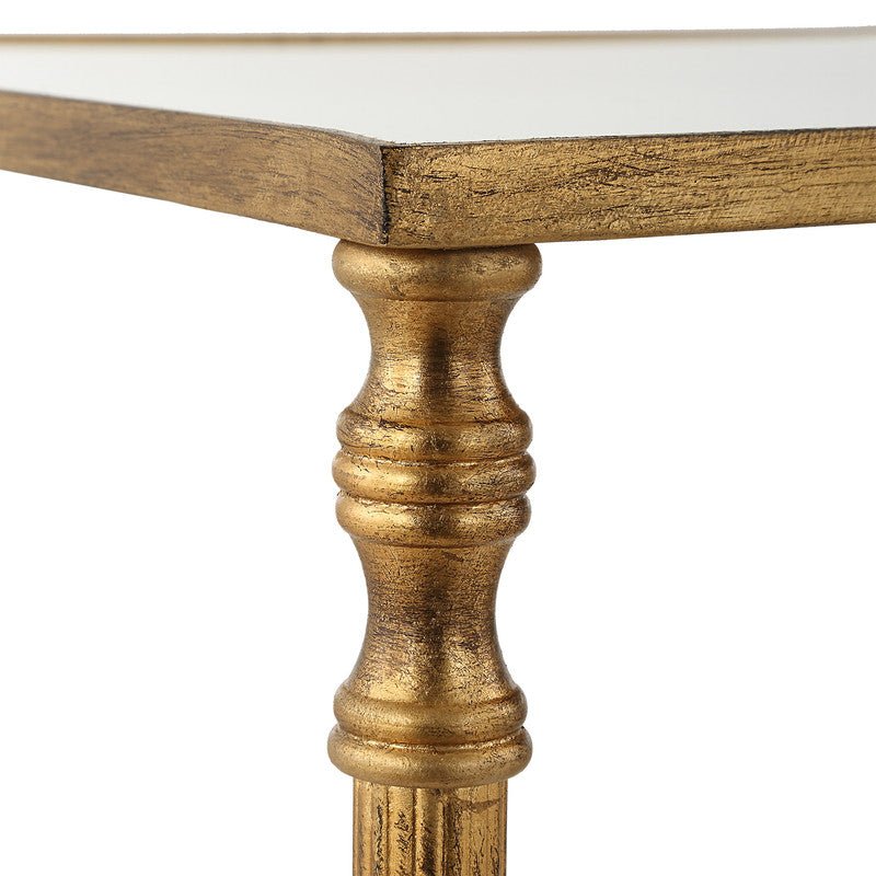 Henzler 45 W x 66 H x 45 D Gold Square End Table with Mirror Top Accent & End Tables| Uttermost