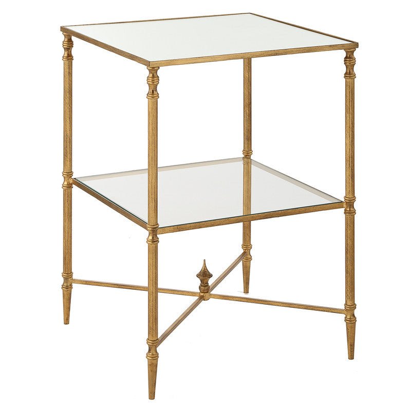 Henzler 45 W x 66 H x 45 D Gold Square End Table with Mirror Top Accent & End Tables| Uttermost