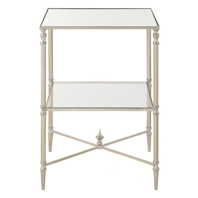 Henzler 45 W x 66 H x 45 D Silver Square End Table with Mirror Top Accent & End Tables| Uttermost