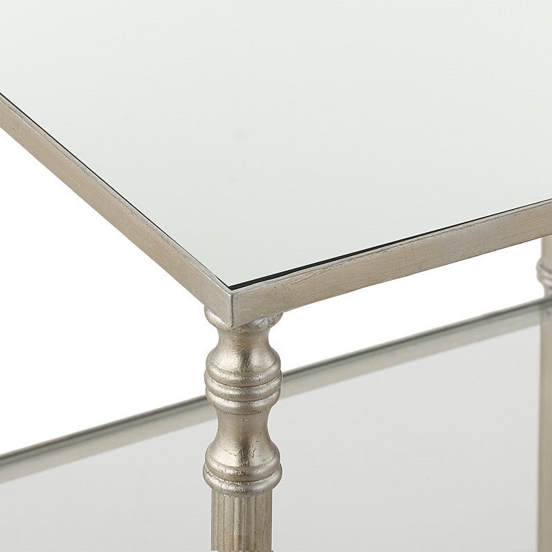 Henzler 45 W x 66 H x 45 D Silver Square End Table with Mirror Top Accent & End Tables| Uttermost