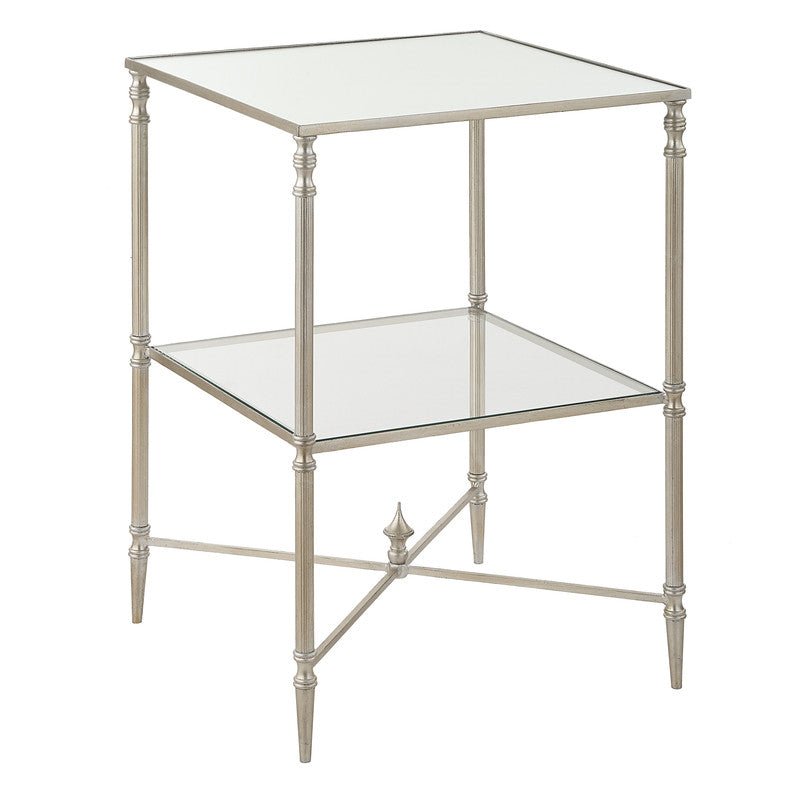 Henzler 45 W x 66 H x 45 D Silver Square End Table with Mirror Top Accent & End Tables| Uttermost