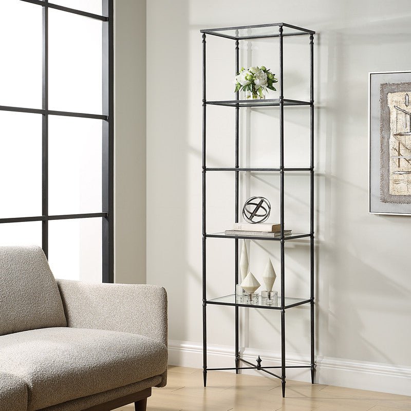 Henzler 50 W x 203 H x 40 D Black 5 Shelfs Etagere Shelves| Uttermost