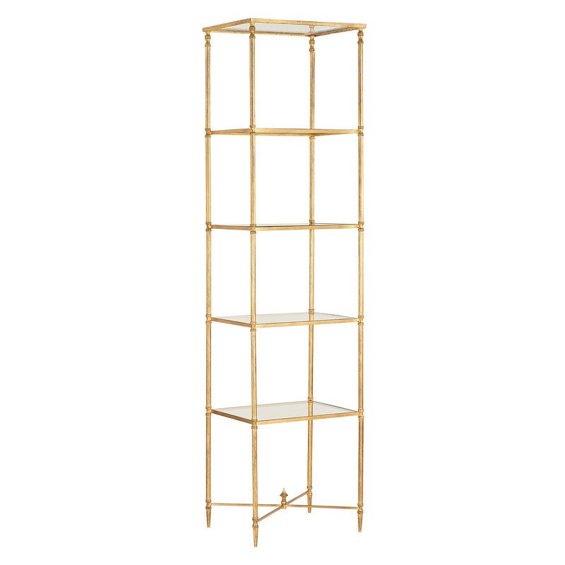 Henzler 50 W x 203 H x 40 D Gold 5 Shelfs Etagere Shelves| Uttermost