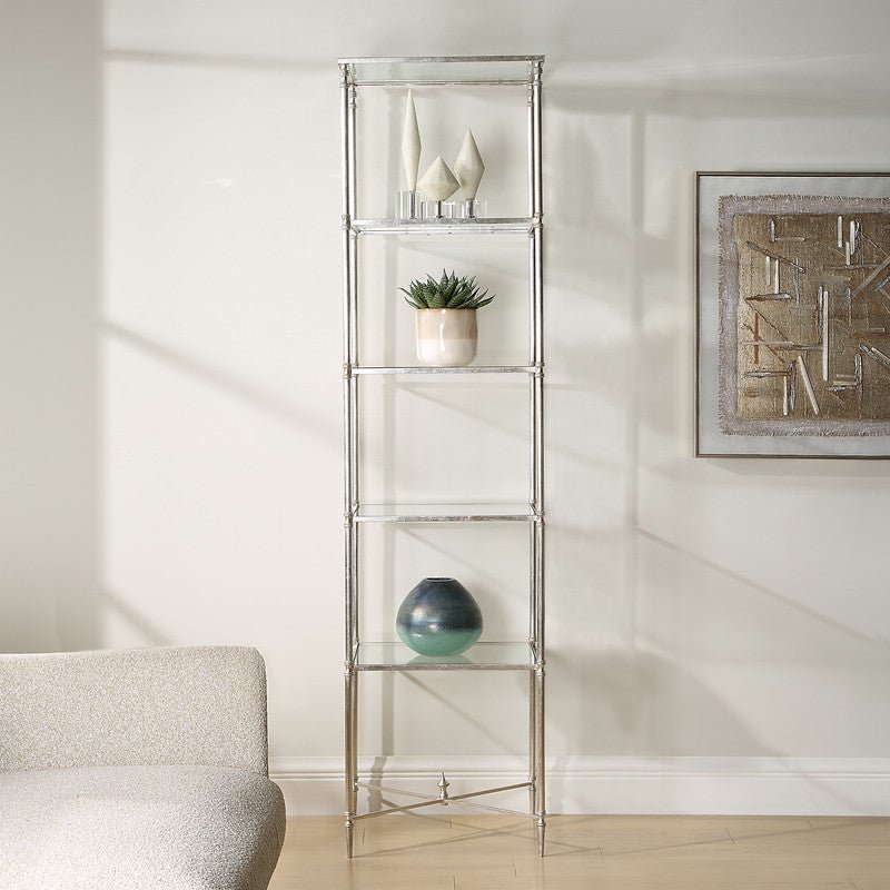 Henzler 50 W x 203 H x 40 D Silver 5 Shelfs Etagere Shelves| Uttermost