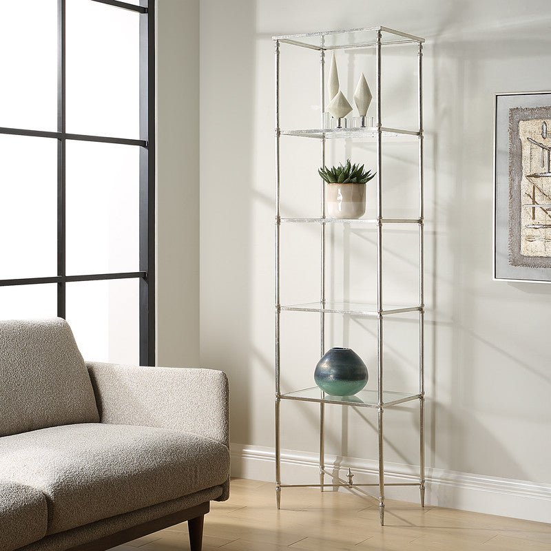 Henzler 50 W x 203 H x 40 D Silver 5 Shelfs Etagere Shelves| Uttermost