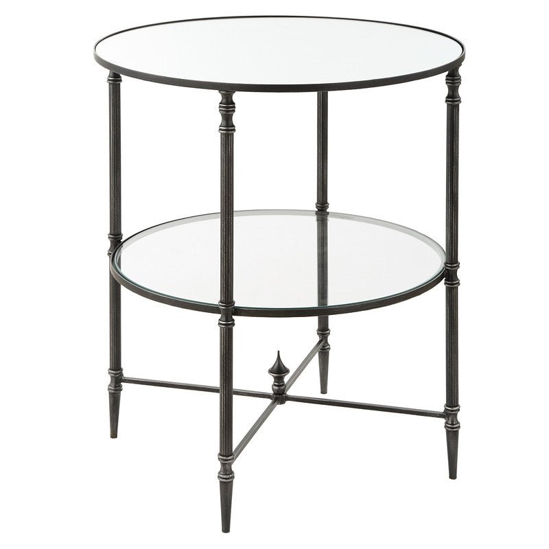 Henzler 55 W x 66 H x 55 D Black Round Accent Table with Mirror Top Accent & End Tables| Uttermost