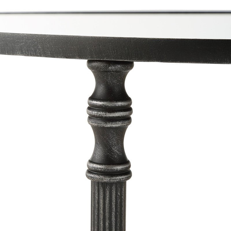 Henzler 55 W x 66 H x 55 D Black Round Accent Table with Mirror Top Accent & End Tables| Uttermost