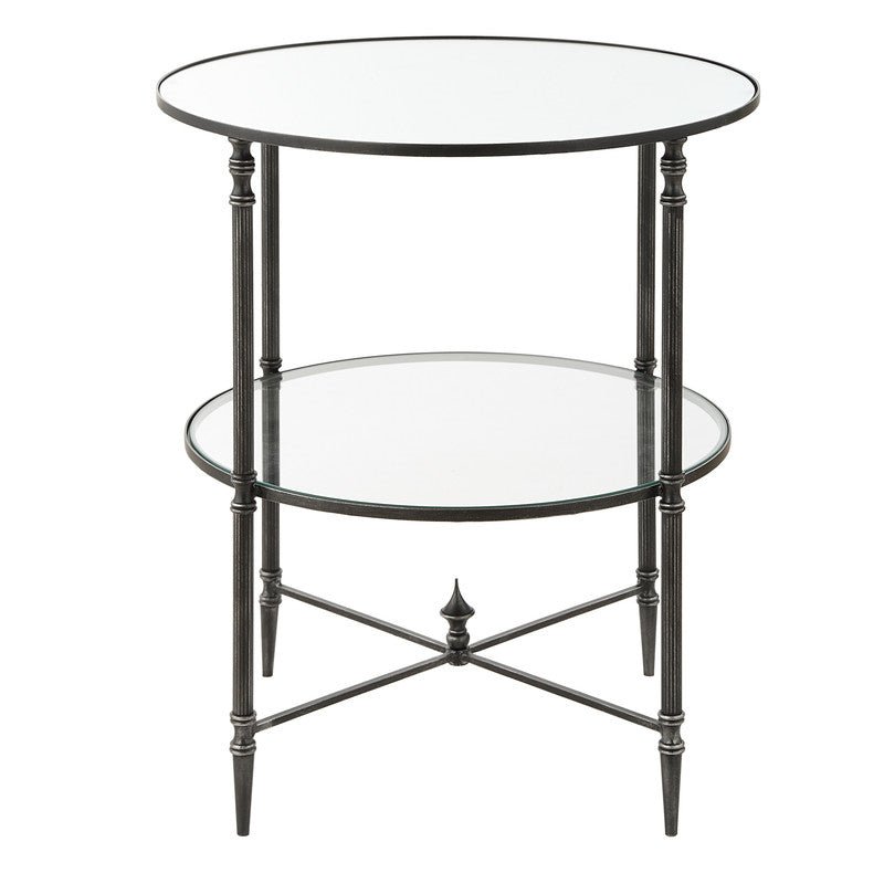 Henzler 55 W x 66 H x 55 D Black Round Accent Table with Mirror Top Accent & End Tables| Uttermost