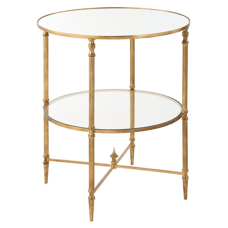 Henzler 55 W x 66 H x 55 D Gold Round Accent Table with Mirror Top Accent & End Tables| Uttermost