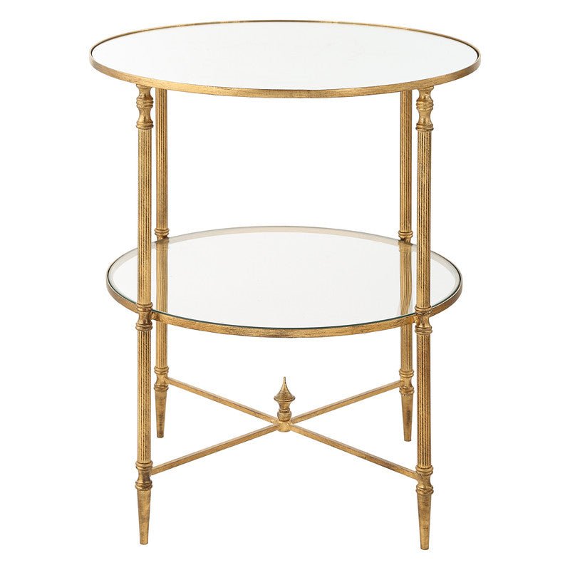 Henzler 55 W x 66 H x 55 D Gold Round Accent Table with Mirror Top Accent & End Tables| Uttermost