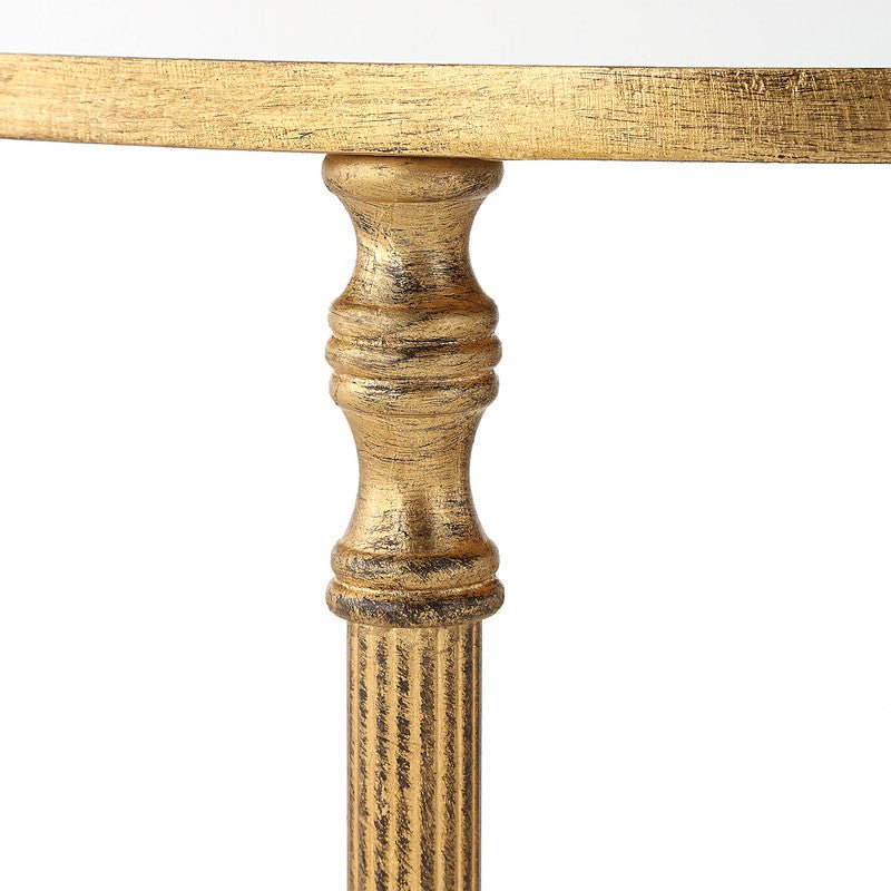 Henzler 55 W x 66 H x 55 D Gold Round Accent Table with Mirror Top Accent & End Tables| Uttermost