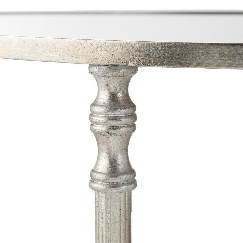 Henzler 55 W x 66 H x 55 D Silver Round Accent Table with Mirror Top Accent & End Tables| Uttermost