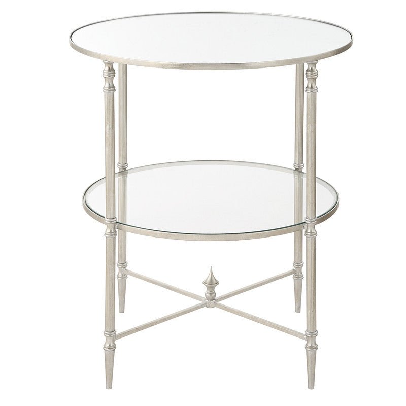 Henzler 55 W x 66 H x 55 D Silver Round Accent Table with Mirror Top Accent & End Tables| Uttermost
