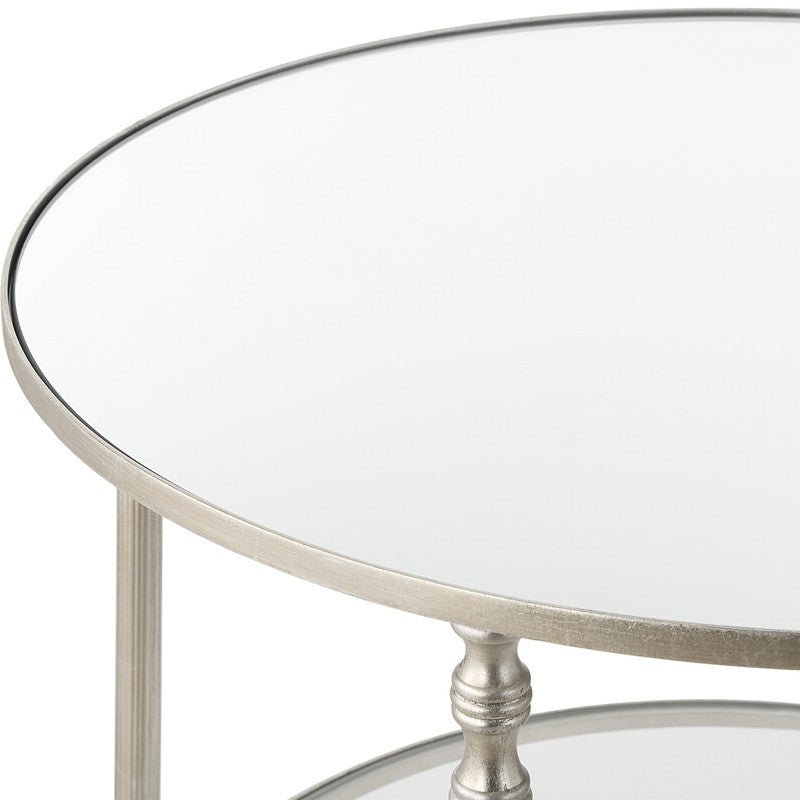 Henzler 55 W x 66 H x 55 D Silver Round Accent Table with Mirror Top Accent & End Tables| Uttermost