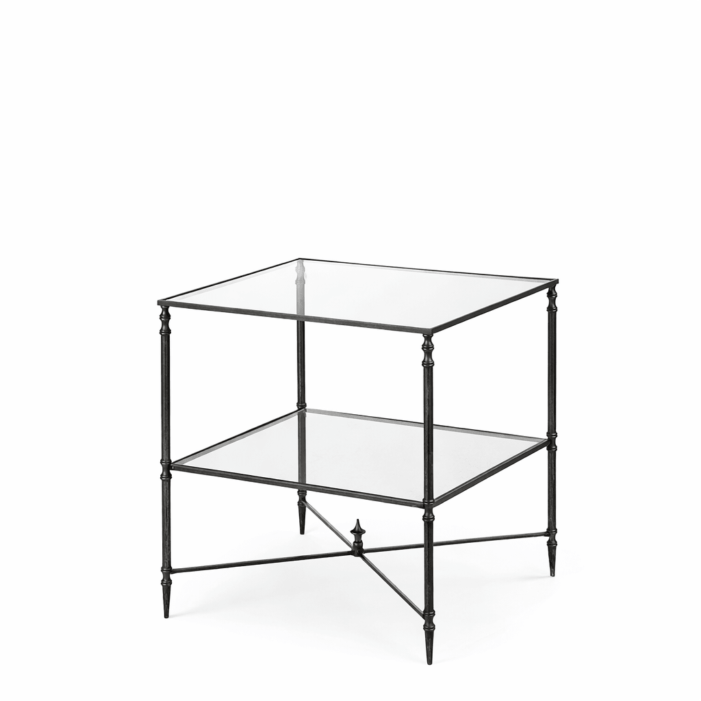 Henzler 60 W x 48 H x 60 D Black Square End Table with Mirror Top Accent & End Tables| Uttermost