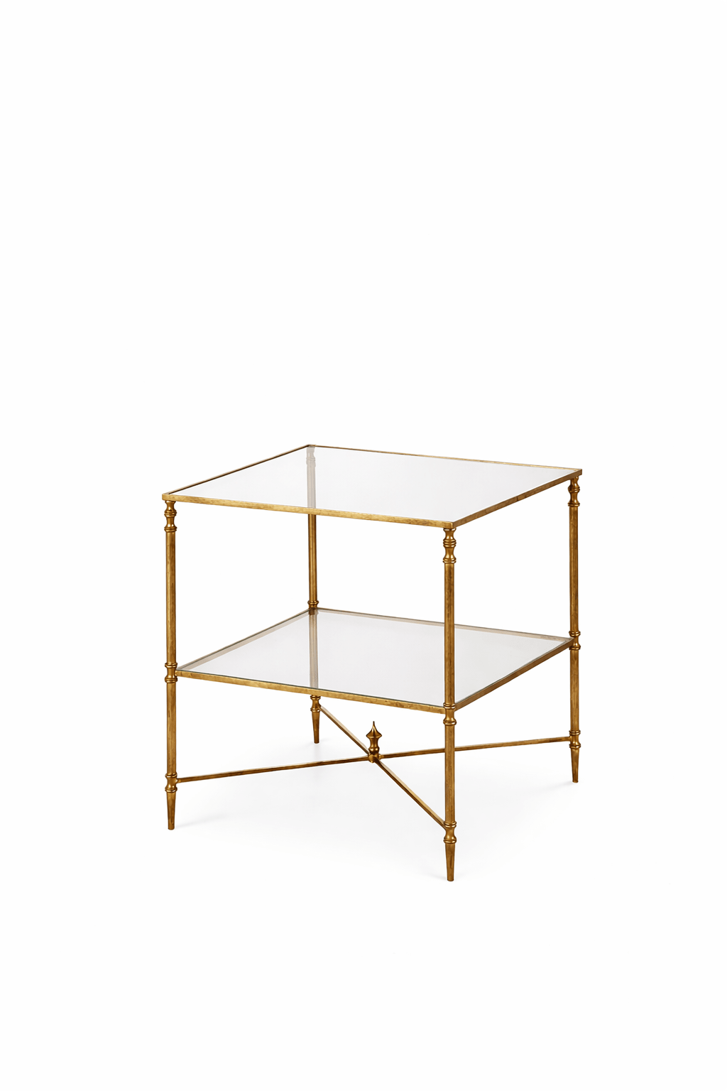 Henzler 60 W x 48 H x 60 D Gold Square End Table with Mirror Top Accent & End Tables| Uttermost