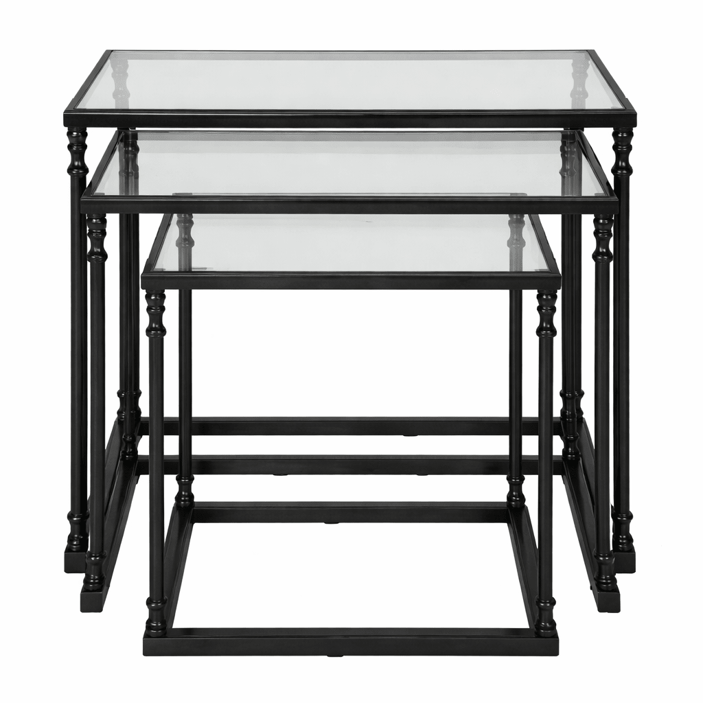 Henzler 62 W x 46 H x 63 D Black Nesting Nesting Table with Mirror Top Accent & End Tables| Uttermost