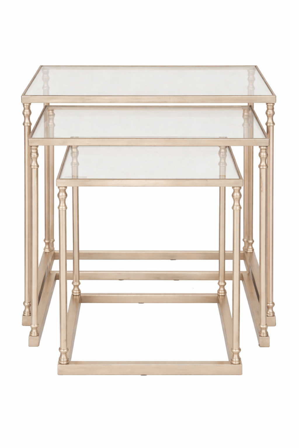 Henzler 62 W x 46 H x 63 D Champagne Nesting Nesting Table with Mirror Top Accent & End Tables| Uttermost