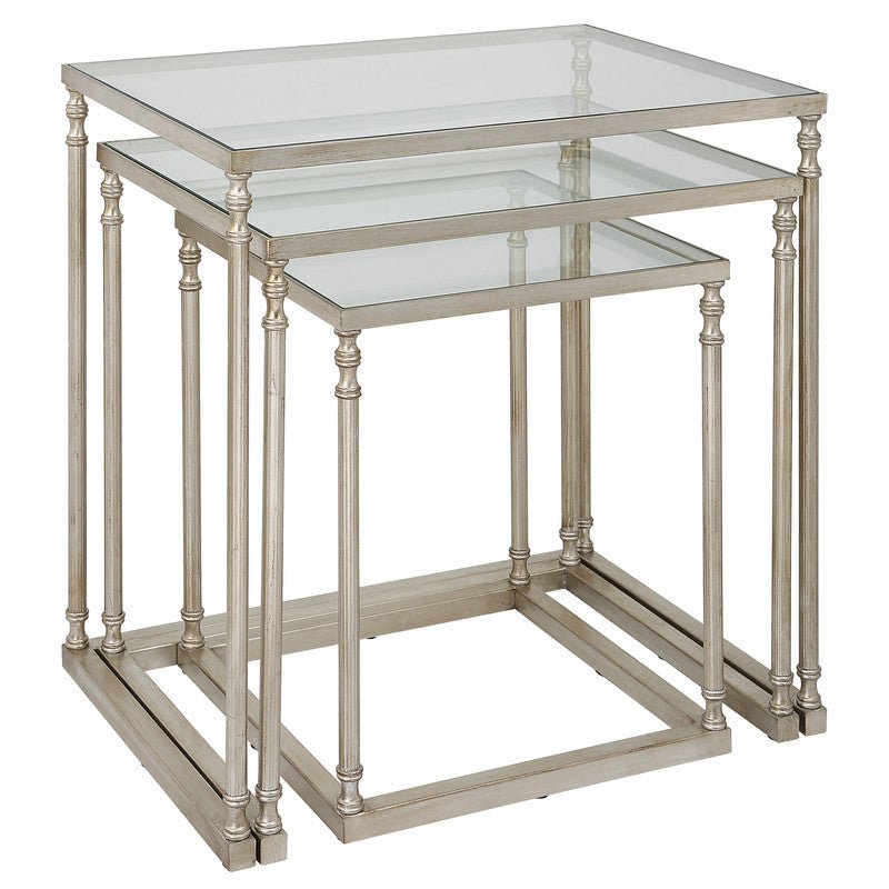 Henzler 62 W x 46 H x 63 D Silver Nesting Nesting Table with Mirror Top Accent & End Tables| Uttermost