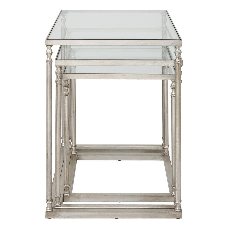 Henzler 62 W x 46 H x 63 D Silver Nesting Nesting Table with Mirror Top Accent & End Tables| Uttermost
