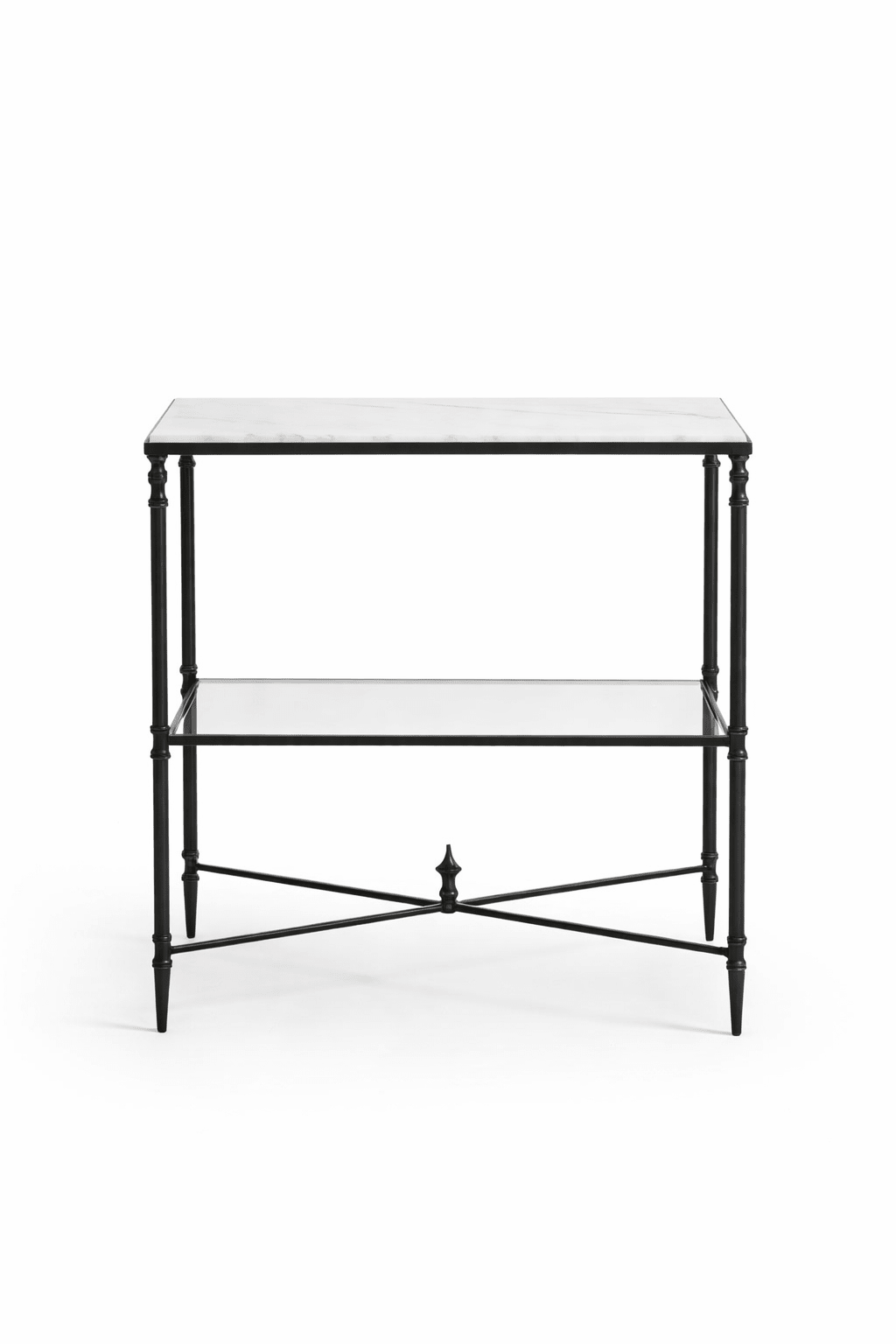 Henzler 65 W x 66 H x 45 D Black Rectangle End Table with Marble Top Accent & End Tables| Uttermost