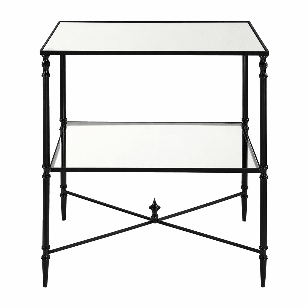 Henzler 65 W x 66 H x 45 D Black Rectangle End Table with Mirror Top Accent & End Tables| Uttermost