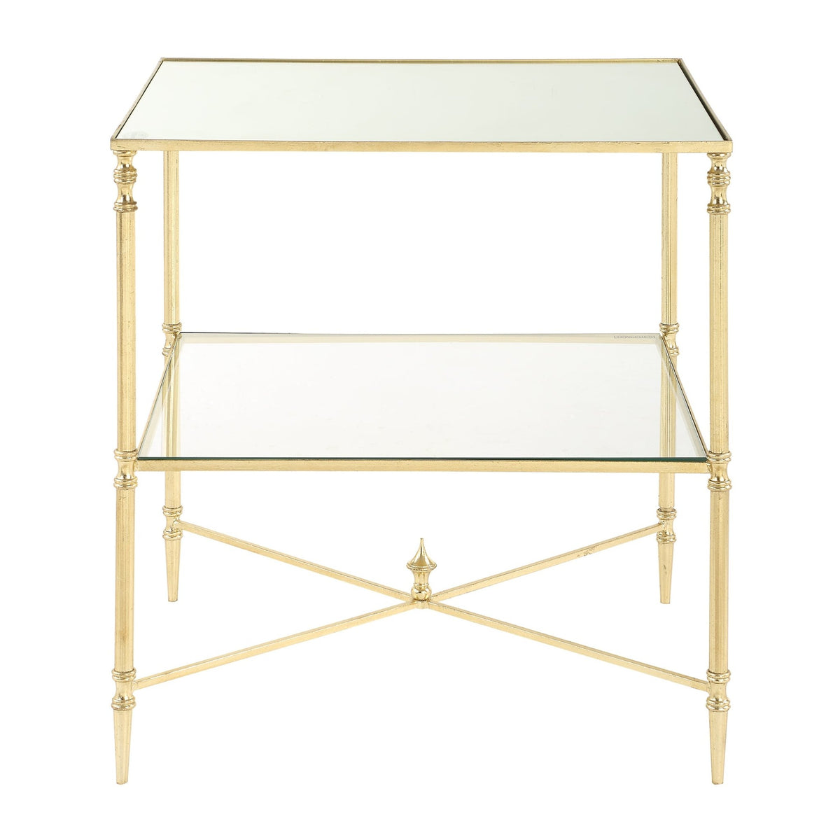 Henzler 65 W x 66 H x 45 D Champagne Rectangle End Table with Mirror Top Accent & End Tables| Uttermost