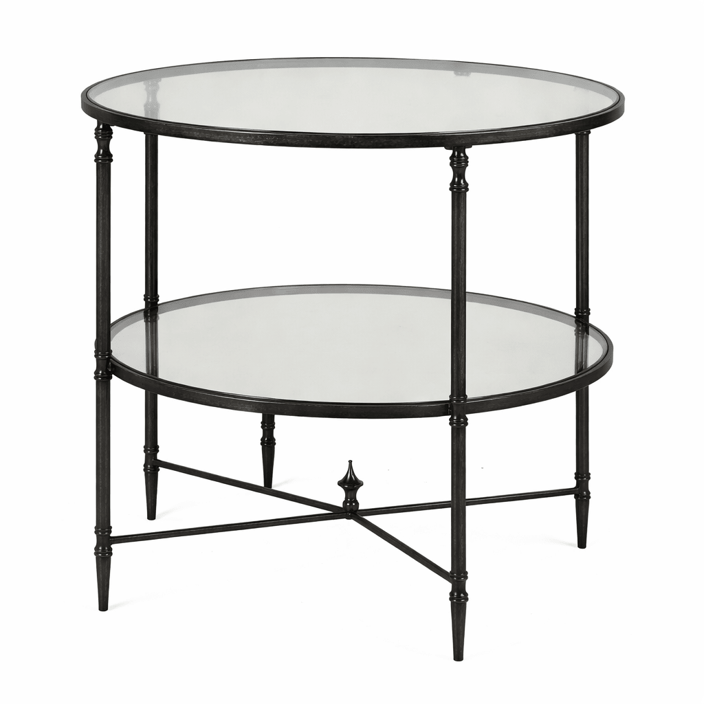 Henzler 68 W x 66 H x 68 D Black Round End Table with Mirror Top Accent & End Tables| Uttermost