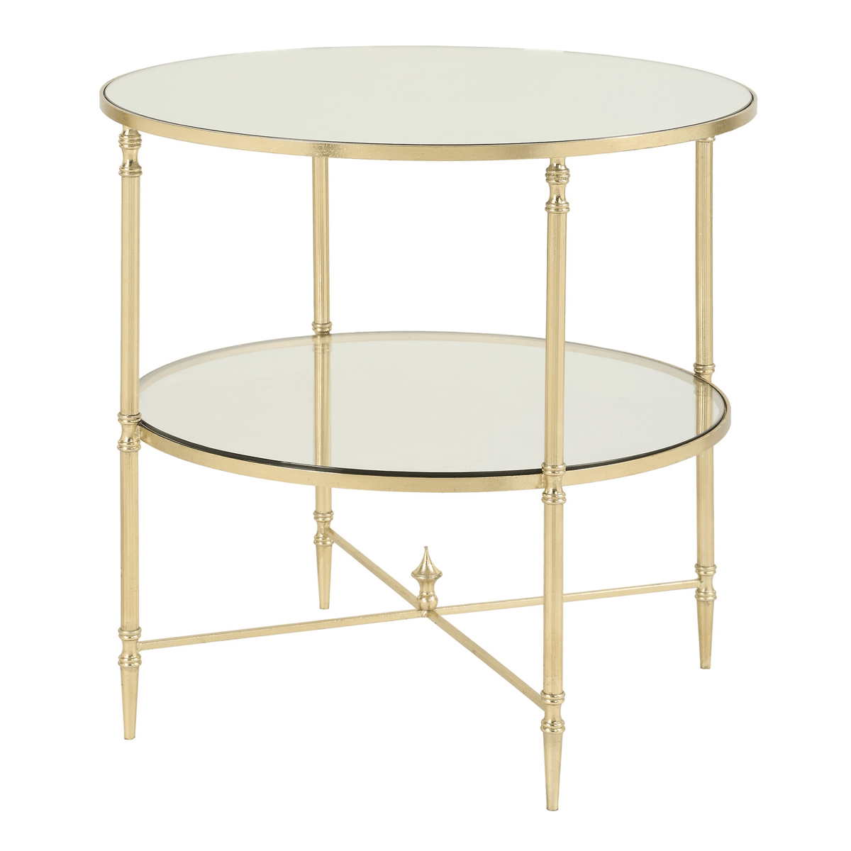 Henzler 68 W x 66 H x 68 D Champagne Round End Table with Mirror Top Accent & End Tables| Uttermost