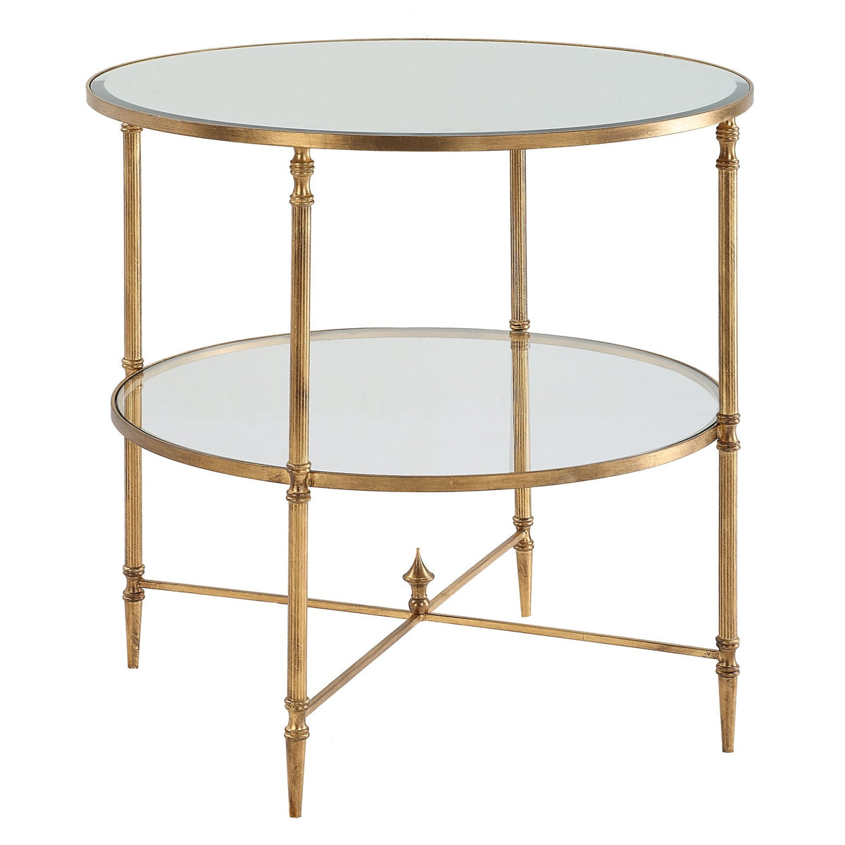 Henzler 68 W x 66 H x 68 D Gold Round End Table with Beveled Top Accent & End Tables| Uttermost