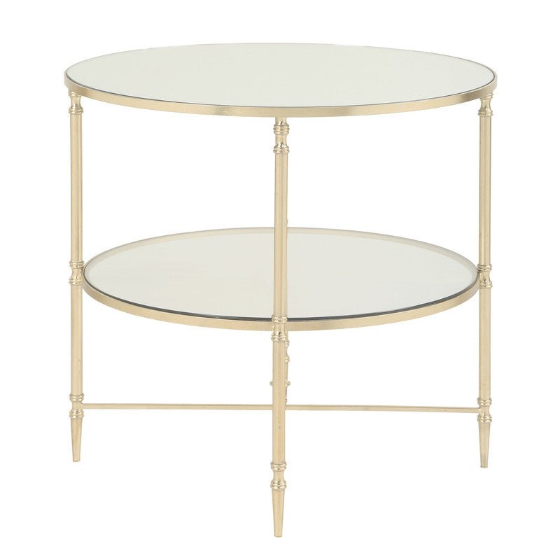Henzler 68 W x 66 H x 68 D Gold Round End Table with Mirror Top Accent & End Tables| Uttermost