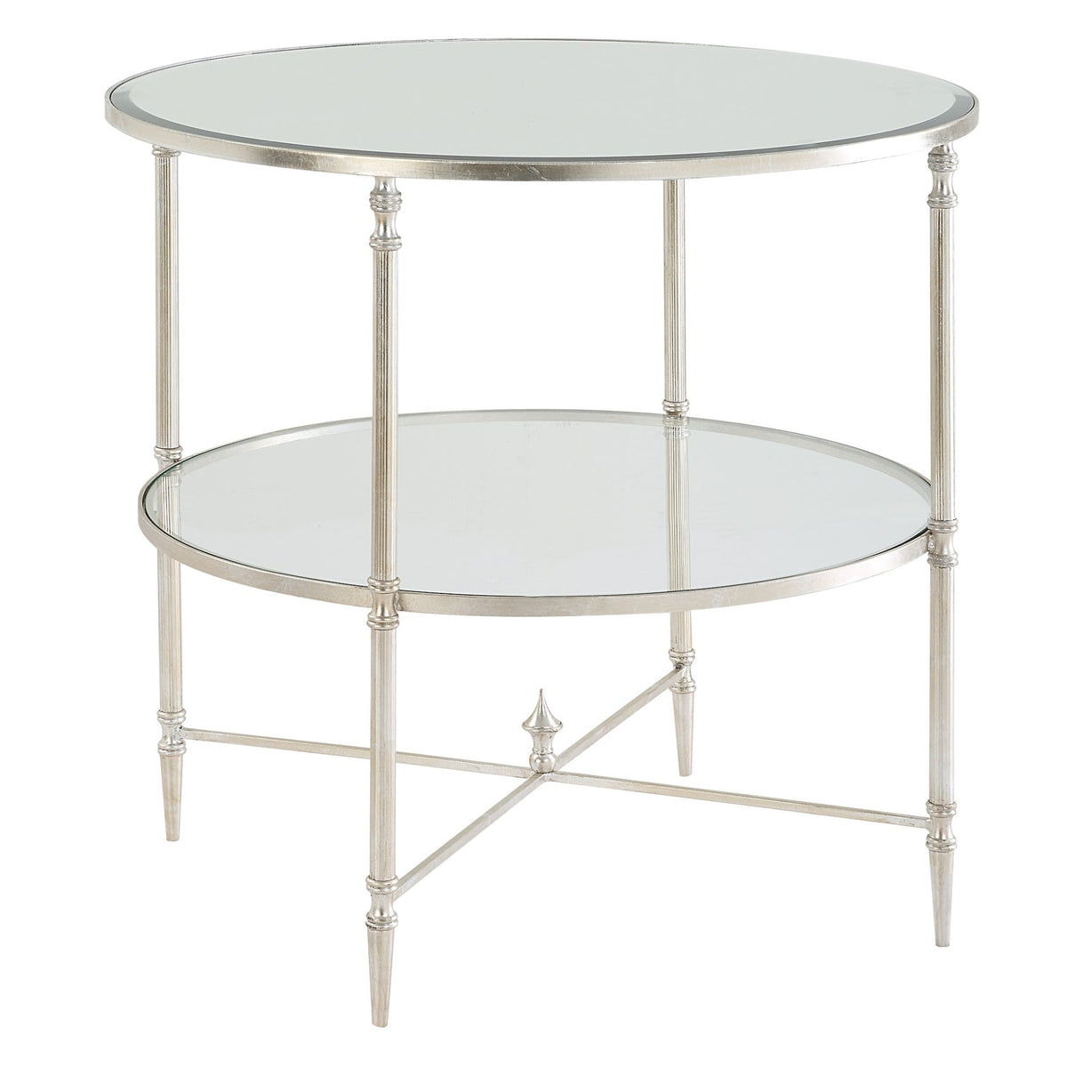 Henzler 68 W x 66 H x 68 D Silver Round End Table with Beveled Top Accent & End Tables| Uttermost