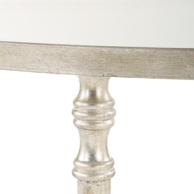 Henzler 68 W x 66 H x 68 D Silver Round End Table with Glass Top - Al Rugaib Furniture