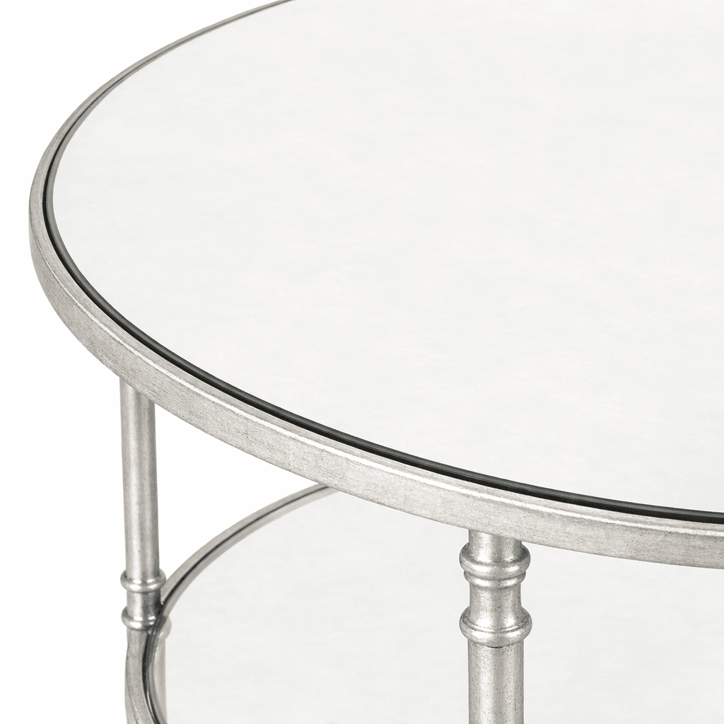 Henzler 68 W x 66 H x 68 D Silver Round End Table with Mirror Top Accent & End Tables| Uttermost