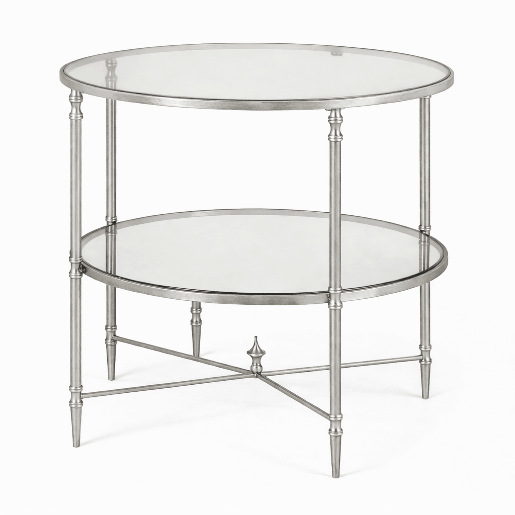 Henzler 68 W x 66 H x 68 D Silver Round End Table with Mirror Top Accent & End Tables| Uttermost