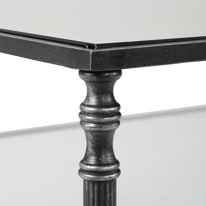 Henzler 91 W x 48 H x 91 D Black Square Coffee Table with Mirror Top Coffee Tables| Uttermost