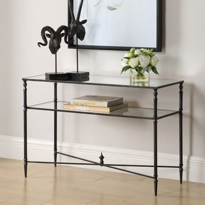 Henzler 91 W x 60 H x 35 D Rectangle Accent Table with Mirror Top - Al Rugaib Furniture