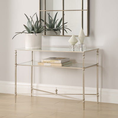 Henzler 91 W x 60 H x 35 D Rectangle Accent Table with Mirror Top - Al Rugaib Furniture