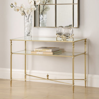 Henzler 91 W x 60 H x 35 D Rectangle Accent Table with Mirror Top - Al Rugaib Furniture