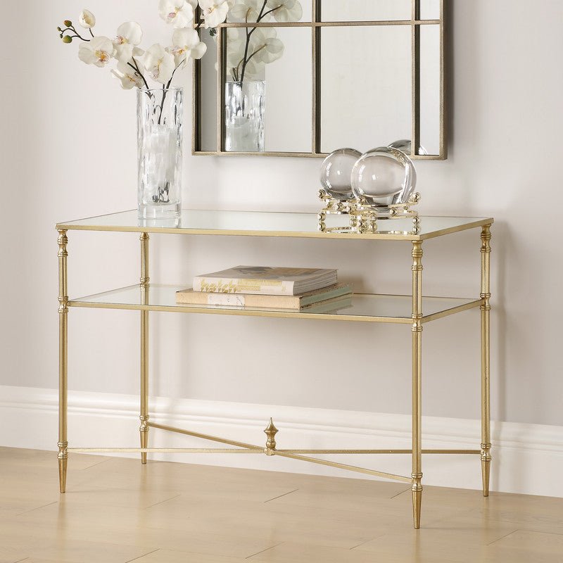 Henzler 91 W x 60 H x 35 D Rectangle Accent Table with Mirror Top - Al Rugaib Furniture