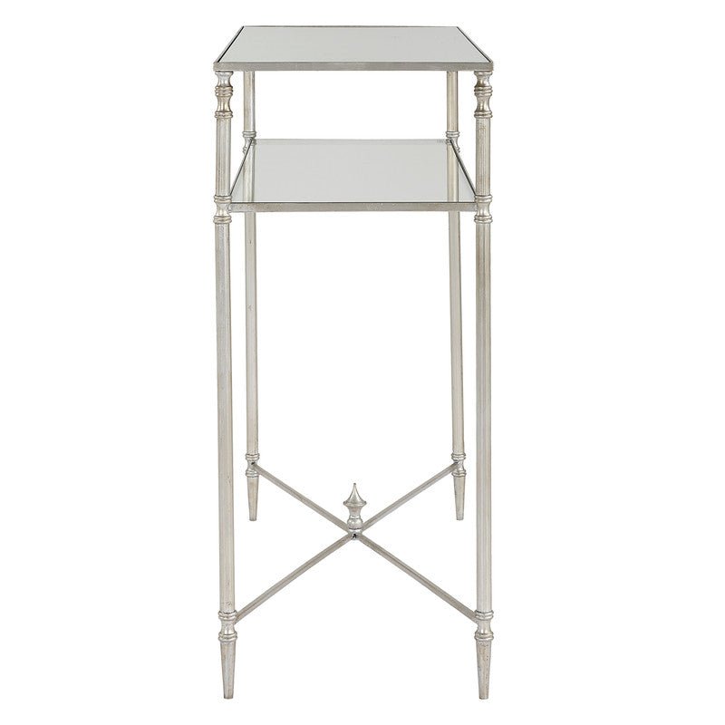 Henzler 91 W x 83 H x 35 D Silver Rectangle Console Table with Mirror Top Consoles & Sideboards| Uttermost