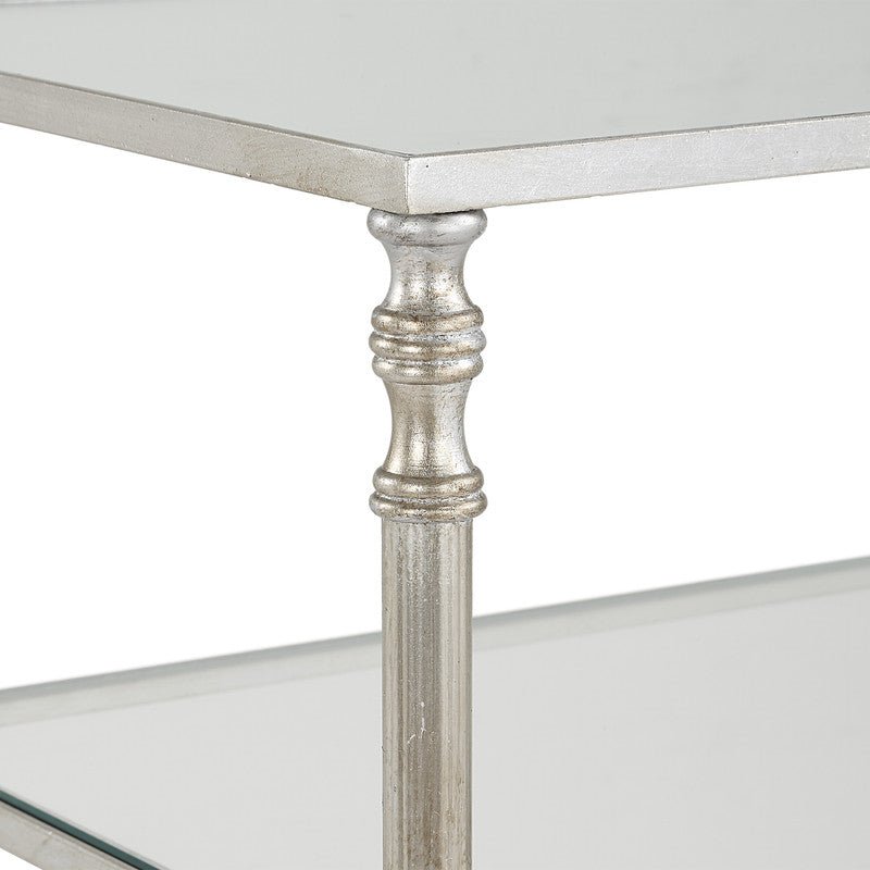 Henzler 91 W x 83 H x 35 D Silver Rectangle Console Table with Mirror Top Consoles & Sideboards| Uttermost