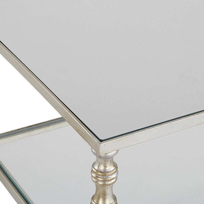Henzler 91 W x 83 H x 35 D Silver Rectangle Console Table with Mirror Top Consoles & Sideboards| Uttermost