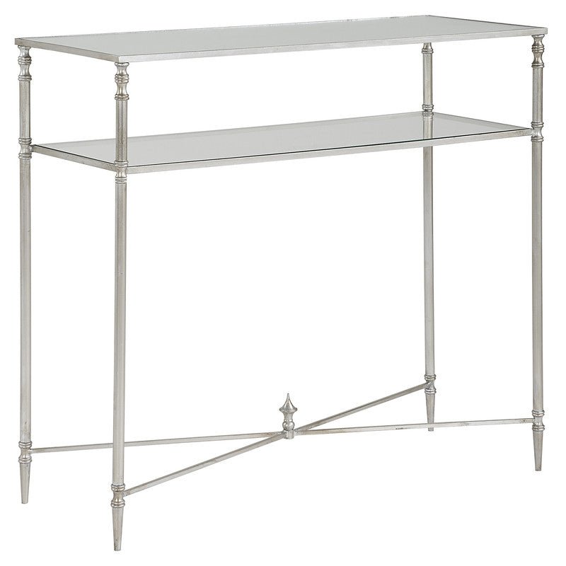 Henzler 91 W x 83 H x 35 D Silver Rectangle Console Table with Mirror Top Consoles & Sideboards| Uttermost