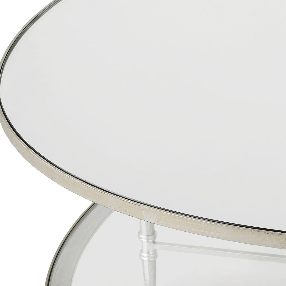 Henzler 93 W x 48 H x 134 D Silver Oval Coffee Table with Mirror Top Coffee Tables| Uttermost