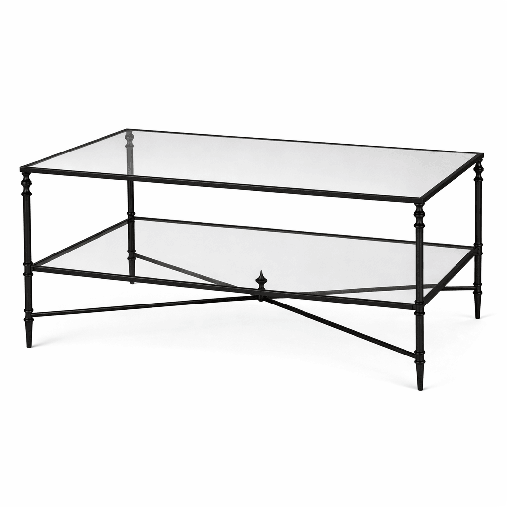 Henzler 95 W x 49 H x 71 D Black Rectangle Coffee Table with Mirror Top Coffee Tables| Uttermost
