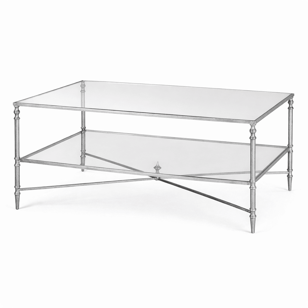 Henzler 95 W x 49 H x 71 D Silver Rectangle Coffee Table with Mirror Top Coffee Tables| Uttermost