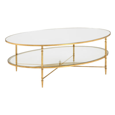 Henzler Oval Coffee Table with Mirror Top - Al Rugaib Furniture