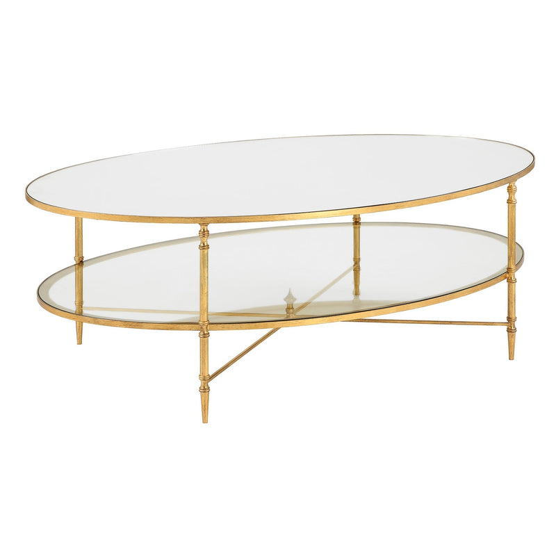 Henzler Oval Coffee Table with Mirror Top - Al Rugaib Furniture
